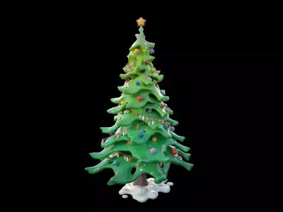 Christmas tree stylized low-poly free  Free low-poly 3D model