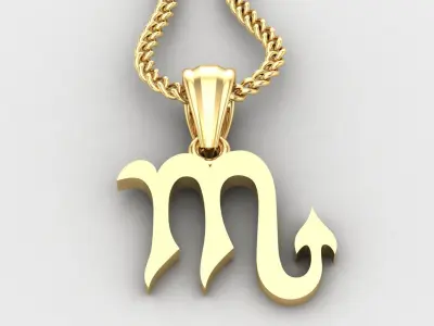 Scorpio Light Gold Pendant Version 5 3D print model