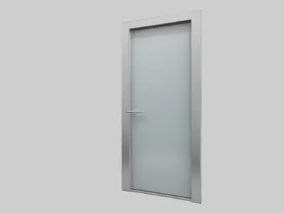 Glass panel door model Low-poly 3D model