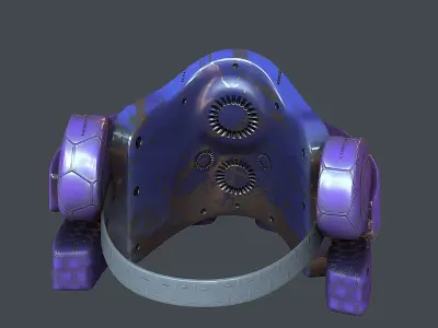 Gas mask helmet 3d model scifi Low-poly  Low-poly 3D model 492