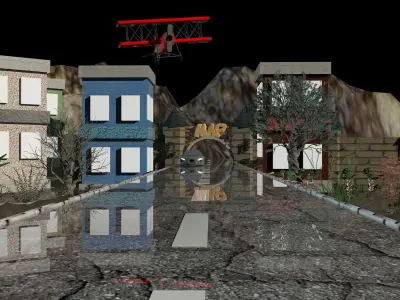 Small 3D city Cinema 4D plus Photoshop  3D model