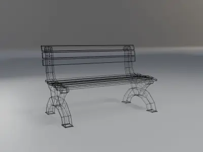 park bench - light vs dark - modern  Low-poly 3D model