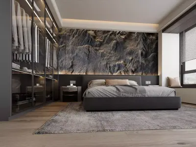 Modern Master Bedroom Suite 3D model