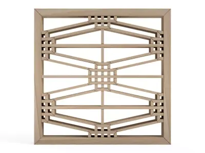Futeashokko art deco window frame with geometric design 3D print model