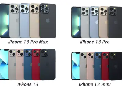 Apple iPhone 13 Collection All Color Low-poly 3D model