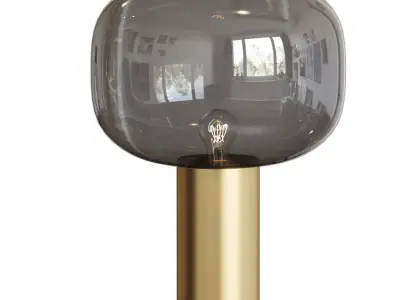 Mushroom Floor Lamp  Brass Glass 3D model