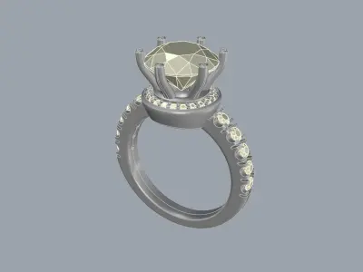 Brilliant Halo Engagement Ring JDBCo 3D print model