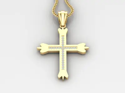 High Cross Pendant Light Gold 18K 4CP006 3D print model