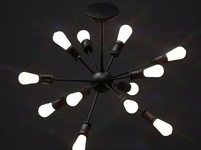 Sputnik Chandelier Low-poly 3D model