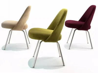 Saarinen Executive Chair Steel Legs 3D model