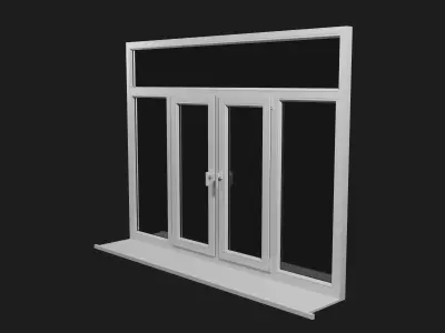 PVC window Low-poly 3D model