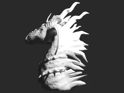 Random Dragon Bust Model  Low-poly 3D model