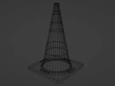 Traffic Cone Medium Poly 3D model