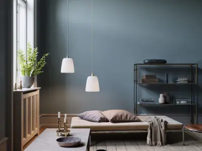 Twin Lamps interior scene 3D model