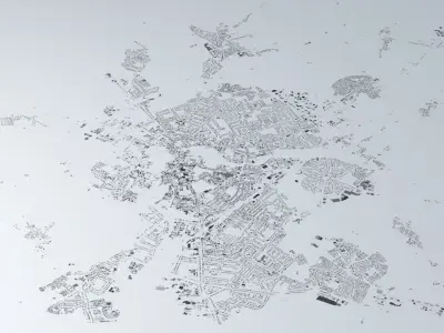 Cambridge Streets and Buildings 3D model