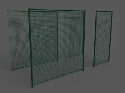 PBR Chain Link Fence For Court B Low-poly 3D model