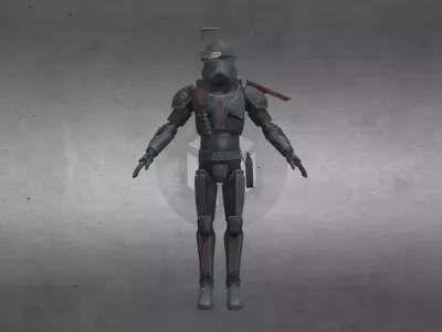 Crosshair Bad Batch Low-poly 3D model