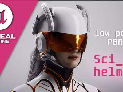 Sci-fi helmet Low-poly 3D model