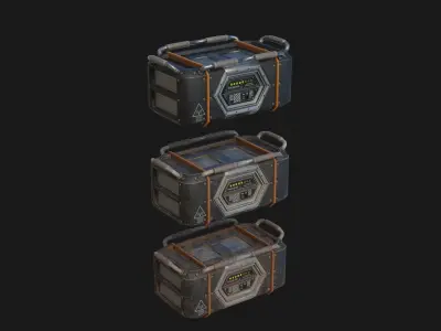 SciFi Crate Pack v2 Low-poly 3D model