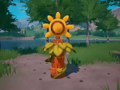 Stylized Sun Totem PBR Game Ready Low-poly 3D model