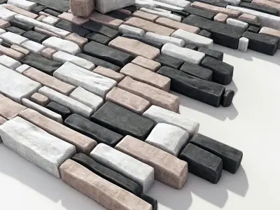 Paving old brick 3D model