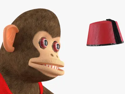  Horror Monkey Figurine with Blades Seated Pose and Skull 