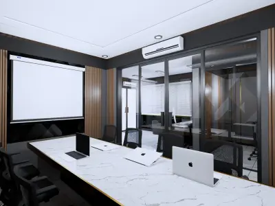 Modern Minimalist Office Design receptionist meeting room  3D model