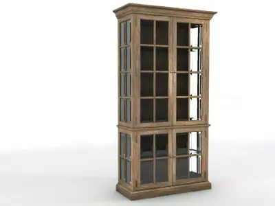 old cabinet wooden cabinet Low-poly 3D model