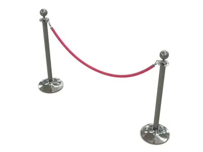 Rope Barrier Low-poly 3D model