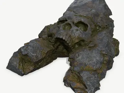 Skull Cave Low-poly 3D model 9