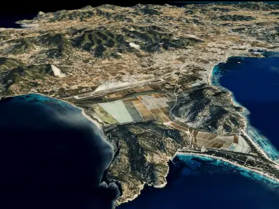 Ibiza island full 3d model terrain 3D model