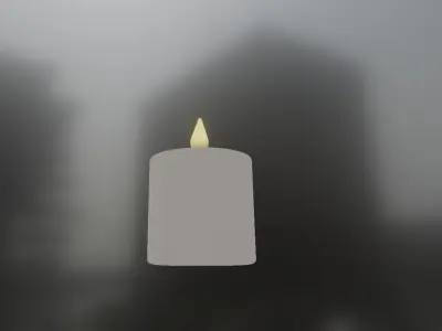 Candle with animation of fire 3D model