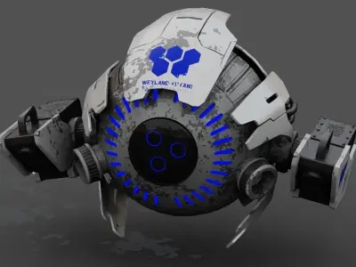 Drone Bot  rigged 3D model