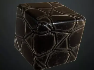Dark Futuristic Hexagonal Metal Plate PBR Seamless Texture