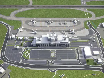 Malta International Airport - MLA Low-poly 3D model