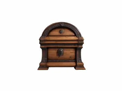 3d Model Wooden Treasury Chest 3D model