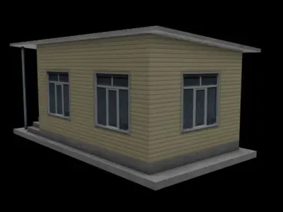 Simple railway shed Low-poly 3D model