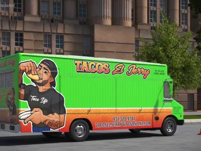  Tacos Street Vendor Truck Simplified 