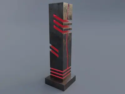 Awesome Floor Lamp Old Rusty Lamp Rgb Led Lamp Free low-poly 3D model