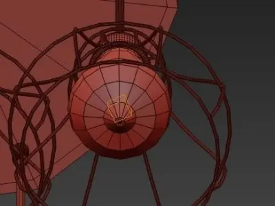 Kletka four caged light bulbs hanging from ceiling 3D model