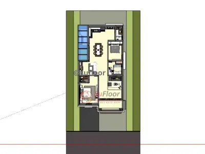 House 9x16m code 425 - Sketchup 3D model