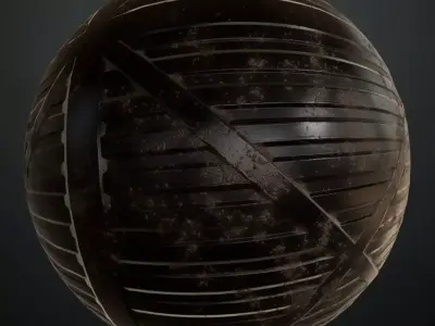 Full Black Corrugated Metal PBR Seamless Texture