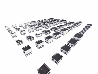 Full parametric HOUSE created in Revit Family Low-poly 3D model