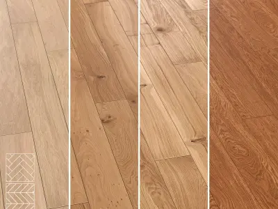 Boen Parquet Wood Floor Collection - 5 Layouts and 4 Colors - 4K 3D model