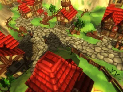 Fantasy Village Low-poly 3D model