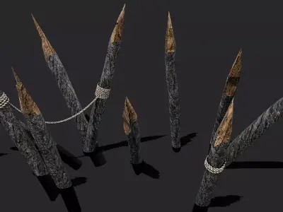 Wooden Trap Low-poly 3D model