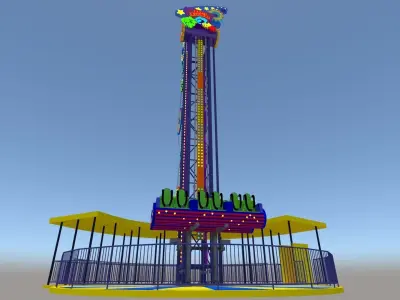 Jump Frog Drop Tower 3D model
