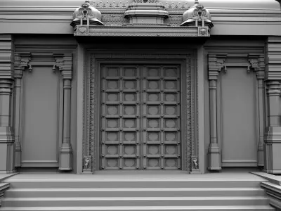 Lord Shiva temple interior  3D model