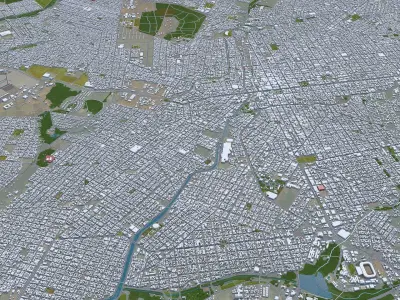 Campo Grande State of Mato Grosso do Sul Brazil 25km Low-poly 3D model