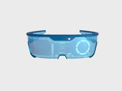 SciFi Glasses Visor 01 Blue - Character Design Fashion Low-poly 3D model